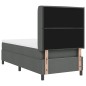 vidaXL Letto a Molle con Materasso & LED Grigio Scuro 90x200 cm in Tessuto
