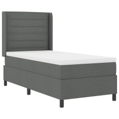 vidaXL Letto box con materasso e LED - grigio scuro, 100x200 cm, tessuto