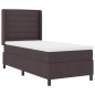 vidaXL Letto a Molle con Materasso e LED Marrone Scuro 100x200 cm, Tessuto vidaXL Letto a Molle con Materasso e LED Marrone Scuro 100x200 cm, Tessuto
