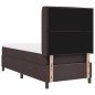 vidaXL Letto a Molle con Materasso e LED Marrone Scuro 100x200 cm, Tessuto vidaXL Letto a Molle con Materasso e LED Marrone Scuro 100x200 cm, Tessuto