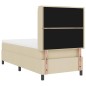 vidaXL Letto con box, materasso e LED crema, 100 x 200 cm, in tessuto. vidaXL Letto con box, materasso e LED crema, 100 x 200 cm, in tessuto.