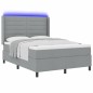 vidaXL Letto a molle con materasso e LED grigio chiaro 160x200 cm in tessuto
