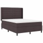 vidaXL Letto a molle con materasso e LED marrone scuro 160x200 cm in tessuto