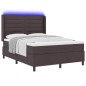 vidaXL Letto a molle con materasso e LED marrone scuro 160x200 cm in tessuto