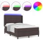 vidaXL Letto a molle con materasso e LED marrone scuro 160x200 cm in tessuto