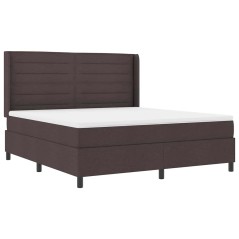 vidaXL Letto con molle, materasso e LED marrone scuro 180x200 cm in tessuto