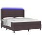 vidaXL Letto con molle, materasso e LED marrone scuro 180x200 cm in tessuto vidaXL Letto con molle, materasso e LED marrone scuro 180x200 cm in tessuto