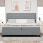 vidaXL Letto con molle e materasso grigio chiaro, 200x200 cm, tessuto
