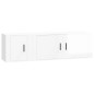 Set di Mobili Porta TV 2 pz Bianco Lucido in Legno Multistrato Set di Mobili Porta TV 2 pz Bianco Lucido in Legno Multistrato