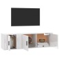 Set di Mobili Porta TV 2 pz Bianco Lucido in Legno Multistrato Set di Mobili Porta TV 2 pz Bianco Lucido in Legno Multistrato