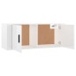 Set di Mobili Porta TV 2 pz Bianco Lucido in Legno Multistrato Set di Mobili Porta TV 2 pz Bianco Lucido in Legno Multistrato