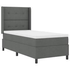 vidaXL Letto con molle e materasso LED grigio scuro, 80x200 cm, in tessuto