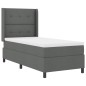 vidaXL Letto con molle e materasso LED grigio scuro, 80x200 cm, in tessuto vidaXL Letto con molle e materasso LED grigio scuro, 80x200 cm, in tessuto