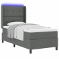 vidaXL Letto con molle e materasso LED grigio scuro, 80x200 cm, in tessuto vidaXL Letto con molle e materasso LED grigio scuro, 80x200 cm, in tessuto