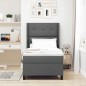 vidaXL Letto con molle e materasso LED grigio scuro, 80x200 cm, in tessuto vidaXL Letto con molle e materasso LED grigio scuro, 80x200 cm, in tessuto