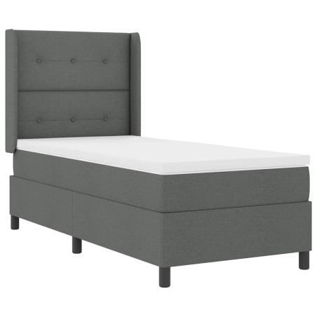 vidaXL Letto con materasso a molle e LED Grigio Scuro 90x190 cm in tessuto