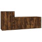 Set Mobili Porta TV 2 pz Rovere Fumo in Legno Multistrato Set Mobili Porta TV 2 pz Rovere Fumo in Legno Multistrato