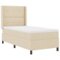 vidaXL Letto a Box con Materasso e LED Crema 100x200 cm in tessuto