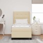 vidaXL Letto a Box con Materasso e LED Crema 100x200 cm in tessuto