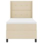 vidaXL Letto a Box con Materasso e LED Crema 100x200 cm in tessuto