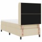 vidaXL Letto a Box con Materasso e LED Crema 100x200 cm in tessuto