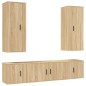 Set di Mobili Porta TV 5 pz Rovere Sonoma in Legno Multistrato Set di Mobili Porta TV 5 pz Rovere Sonoma in Legno Multistrato