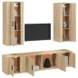 Set di Mobili Porta TV 5 pz Rovere Sonoma in Legno Multistrato Set di Mobili Porta TV 5 pz Rovere Sonoma in Legno Multistrato