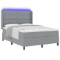 vidaXL Letto a molle con materasso e LED grigio chiaro 160x200 cm, tessuto.