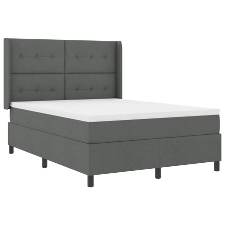 vidaXL Letto con Molle e Materasso e LED Grigio Scuro 160x200 cm in Tessuto
