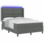 vidaXL Letto con Molle e Materasso e LED Grigio Scuro 160x200 cm in Tessuto vidaXL Letto con Molle e Materasso e LED Grigio Scuro 160x200 cm in Tessuto