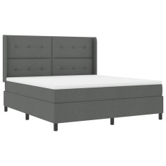 vidaXL Letto a Molle con Materasso & LED Grigio Scuro 180x200 cm in Tessuto