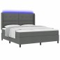 vidaXL Letto a Molle con Materasso & LED Grigio Scuro 180x200 cm in Tessuto vidaXL Letto a Molle con Materasso & LED Grigio Scuro 180x200 cm in Tessuto