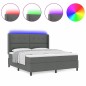 vidaXL Letto a Molle con Materasso & LED Grigio Scuro 180x200 cm in Tessuto vidaXL Letto a Molle con Materasso & LED Grigio Scuro 180x200 cm in Tessuto
