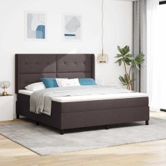 vidaXL Letto a molle con materasso e LED marrone scuro 180x200 cm
