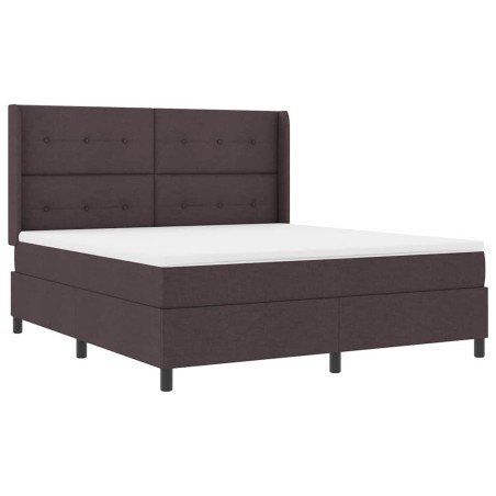 vidaXL Letto a molle con materasso e LED marrone scuro 180x200 cm