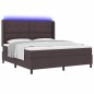 vidaXL Letto a molle con materasso e LED marrone scuro 180x200 cm vidaXL Letto a molle con materasso e LED marrone scuro 180x200 cm