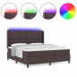 vidaXL Letto a molle con materasso e LED marrone scuro 180x200 cm vidaXL Letto a molle con materasso e LED marrone scuro 180x200 cm