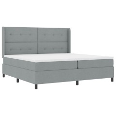 vidaXL Letto Box Spring con materasso e LED grigio chiaro 200x200 cm, in tessuto