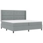 vidaXL Letto Box Spring con materasso e LED grigio chiaro 200x200 cm, in tessuto vidaXL Letto Box Spring con materasso e LED grigio chiaro 200x200 cm, in tessuto