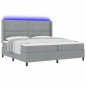 vidaXL Letto Box Spring con materasso e LED grigio chiaro 200x200 cm, in tessuto vidaXL Letto Box Spring con materasso e LED grigio chiaro 200x200 cm, in tessuto