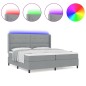 vidaXL Letto Box Spring con materasso e LED grigio chiaro 200x200 cm, in tessuto vidaXL Letto Box Spring con materasso e LED grigio chiaro 200x200 cm, in tessuto