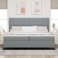 vidaXL Letto Box Spring con materasso e LED grigio chiaro 200x200 cm, in tessuto vidaXL Letto Box Spring con materasso e LED grigio chiaro 200x200 cm, in tessuto