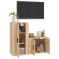 Set di Mobili Porta TV 2 pz Rovere Sonoma in Legno Multistrato Set di Mobili Porta TV 2 pz Rovere Sonoma in Legno Multistrato