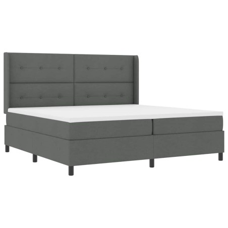 vidaXL Letto box con materasso e LED grigio scuro 200x200 cm in tessuto