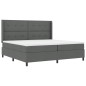 vidaXL Letto box con materasso e LED grigio scuro 200x200 cm in tessuto vidaXL Letto box con materasso e LED grigio scuro 200x200 cm in tessuto