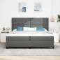 vidaXL Letto box con materasso e LED grigio scuro 200x200 cm in tessuto vidaXL Letto box con materasso e LED grigio scuro 200x200 cm in tessuto