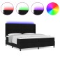 vidaXL Letto a Molle con Materasso & LED Nero 200x200 cm in Tessuto vidaXL Letto a Molle con Materasso & LED Nero 200x200 cm in Tessuto