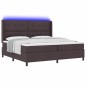 vidaXL Letto con molle e materasso & LED, marrone scuro, 200x200 cm, tessuto vidaXL Letto con molle e materasso & LED, marrone scuro, 200x200 cm, tessuto