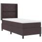 vidaXL Letto a Molle con Materasso e LED Marrone Scuro 80x200 cm in Tessuto