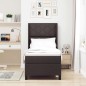 vidaXL Letto a Molle con Materasso e LED Marrone Scuro 80x200 cm in Tessuto